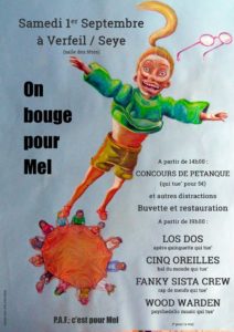 Lire la suite à propos de l’article Guinguette du samedi 1er septembre annulée pour aller à « On bouge pour Mel »