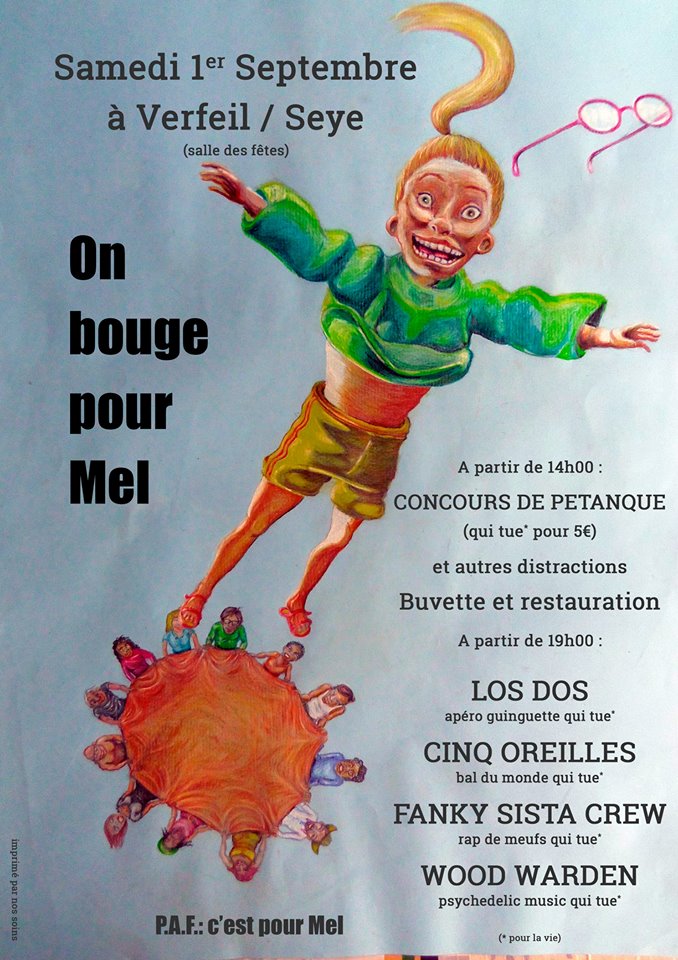 Lire la suite à propos de l’article Guinguette du samedi 1er septembre annulée pour aller à « On bouge pour Mel »