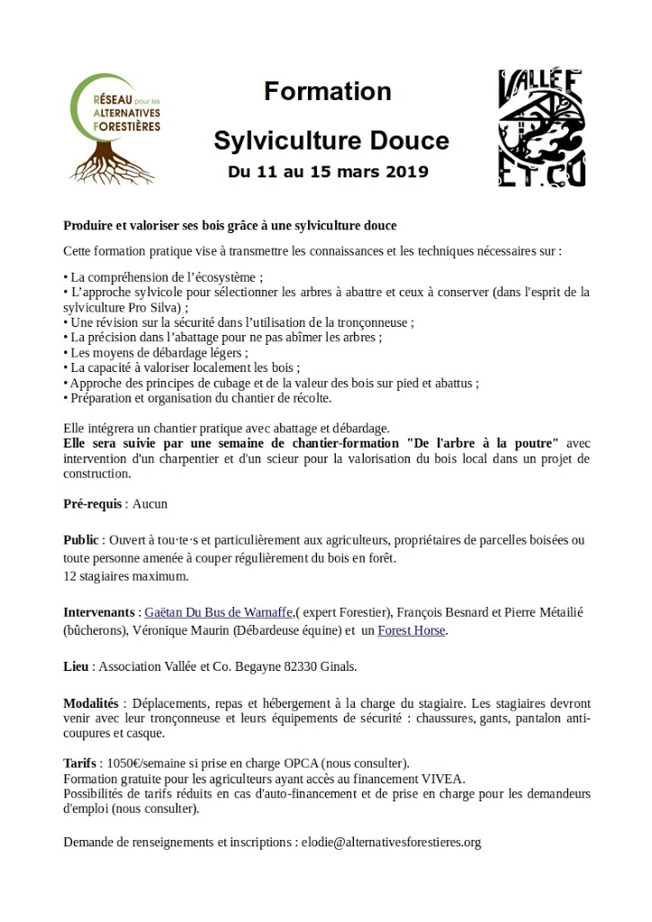 Lire la suite à propos de l’article stages forestiers 2019